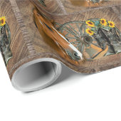 Pferde Cowboy Boots Wagon Wheel Rustikaler Stallho Geschenkpapier (Rolleneckpunkt)