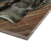 Pferde Cowboy Boots Wagon Wheel Sonnenblumen Weste Schneidebrett (Ecke)