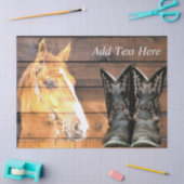 Pferde Cowboy Stiefel Rustikales Barn Board Seidenpapier (Basteln)