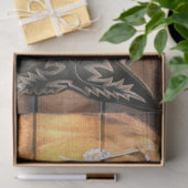 Pferde Cowboy Stiefel Rustikales Barn Board Seidenpapier (Geschenk)