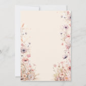 Pferde Cowgirl Reittiere Wildblumen Rosa Geburtsta Einladung (Rückseite)