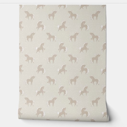 Pferde creme beige tapete (Abrollen)