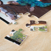 Pferde Custom 4 Fotos Collage Black Puzzle (Seite)