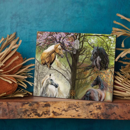 Pferde der Vier Elemente Kunstschattierungen Fotoplatte (Seite)