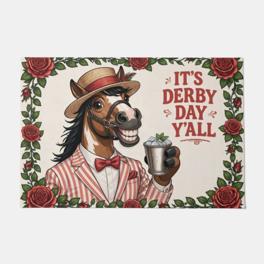 Pferde Derby Tag inspirierter Fußmatte  (Vorderseite)