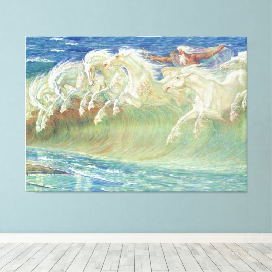 Pferde des Neptun von Walter Crane Leinwanddruck (Insitu (Holzboden))