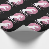 Pferde des weißen Herzens V (rosa) Geschenkpapier (Ecke)