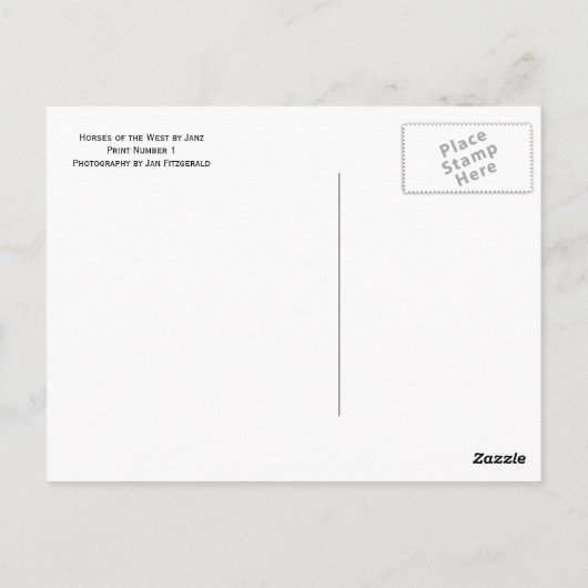 Pferde des Westens von Janz Print Number 1 Postkar Postkarte (Rückseite)