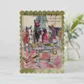 Pferde, die Apfelkuchen machen Feiertagskarte (Stehend Vorderseite)