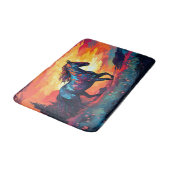 Pferde, die auf Abstrakten Kunstpferden laufen Badematte (Schrägansicht)