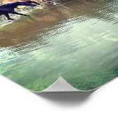 Pferde, die aus dem Teich trinken Poster (Ecke)