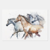 Pferde, die durch den Fluss Wasserfarbe laufen Geschenkpapier Set (Vorderseite 2)