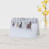 Pferde, die durch den Schnee laufen Karte (Gelbe Blume)