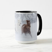 Pferde, die durch den Schnee laufen Tasse (VorderseiteRechts)