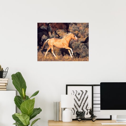 Pferde, die eine Ponderosa Ranch laufen Poster (Heimbüro)