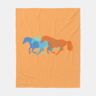 Pferde, die Fleece Blanket laufen