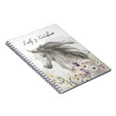 Pferde, die im Blume Field Notebook laufen Notizblock (Rechte Seite)