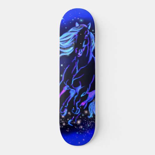 Pferde, die im Mondlicht laufen, Starry Night Skat Skateboard (Vorderseite)