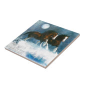 Pferde, die im Schnee laufen Fliese (Seite)