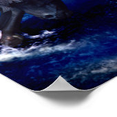 Pferde, die in der Wasserlandschaft laufen Poster (Ecke)