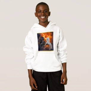 Pferde, die in einem schlechten Blitzsturm kämpfe Hoodie