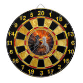 Pferde, die in einem schlechten Blitzsturm kämpfen Dartscheibe (vorne)