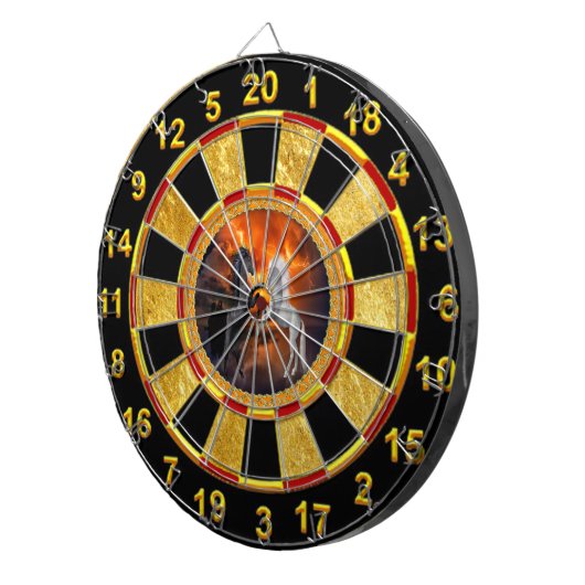 Pferde, die in einem schlechten Blitzsturm kämpfen Dartscheibe (Vorderseite rechts)