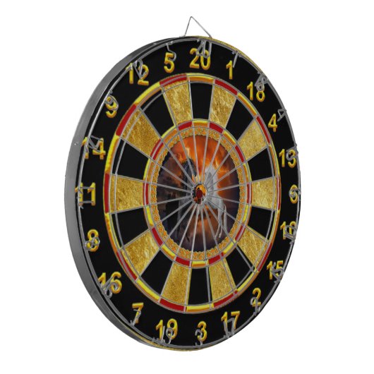 Pferde, die in einem schlechten Blitzsturm kämpfen Dartscheibe (Vorderseite Links)