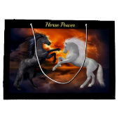 Pferde, die in einem schlechten Blitzsturm kämpfen Große Geschenktüte (Rückseite)