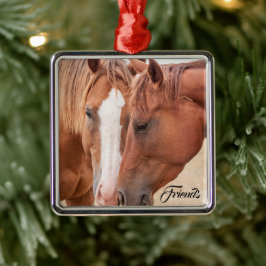 Pferde, die in einer Weide nass werden Ornament Aus Metall