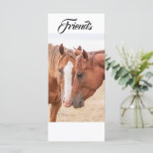 Pferde, die in einer Weide nass werden Platzkarte (Stehend Vorderseite)