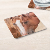 Pferde, die in einer Weide nass werden Rechteckiger Pappuntersetzer (angewinkelt)