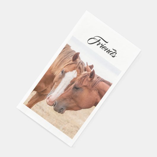 Pferde, die in einer Weide nass werden Serviette (Ecke)