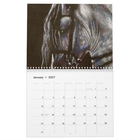 Pferde, die Kunst von Nancy J. Bailey Kalender (Jan 2027)