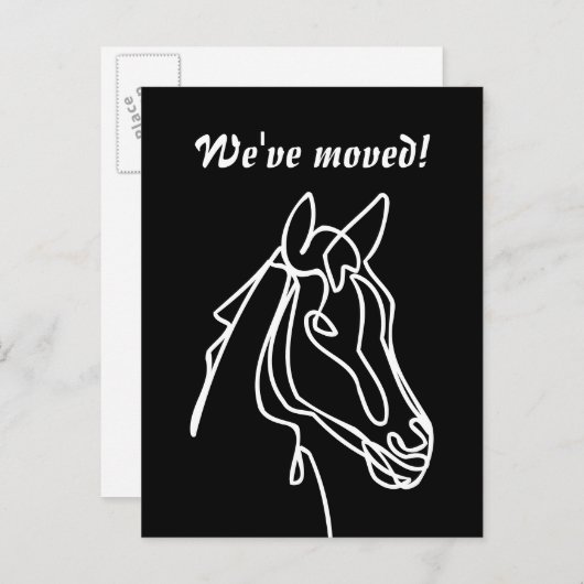 Pferde, die Postkarten für neue Zuhause verschiebe (Vorne/Hinten)