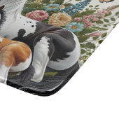 Pferde, die sich zwischen lebendigen Blume und Pfl Schneidebrett (Ecke)