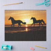Pferde, die Sunset Beach Decoupage Tissue betreibe Seidenpapier (Basteln)