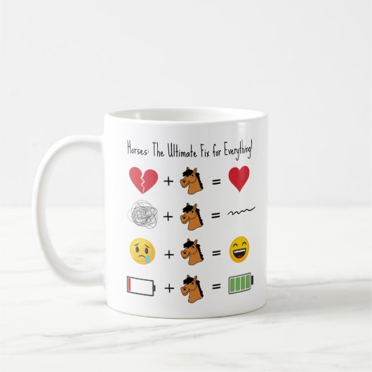 Pferde: Die ultimative Fix für alles! Kakao Kaffeetasse (Links)