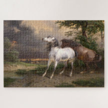 Pferde, die vom Sturm gefürchtet werden (Carle Ver