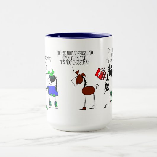 Pferde, die Weihnachtsgeschenk-Cartoon-Tasse Tasse (Zentrum)