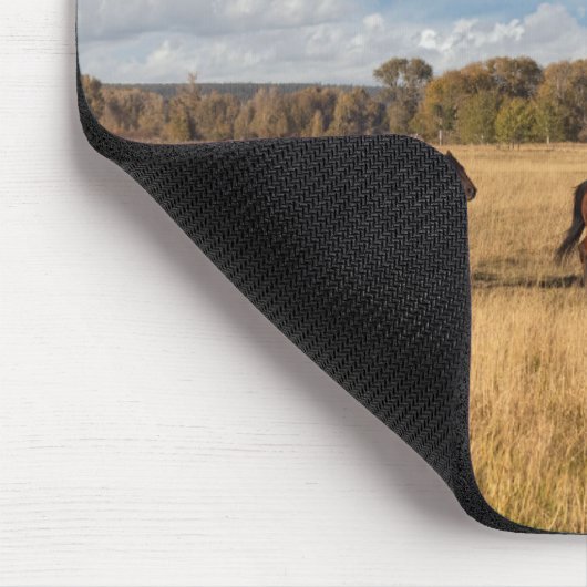 Pferde direkt vor dem Grand Teton Nationalpark Mousepad (Ecke)