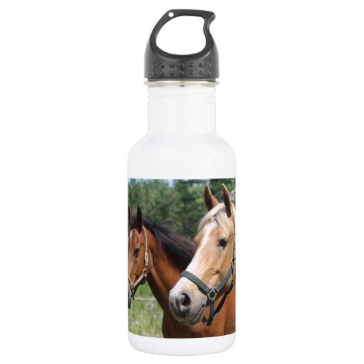 Pferde Edelstahlflasche (Vorderseite)