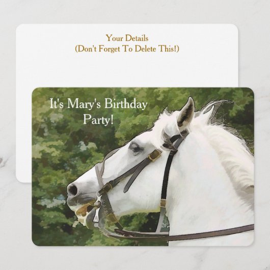 PFERDE EINLADUNG (Vorne/Hinten)