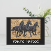 Pferde - Einladung (Stehend Vorderseite)
