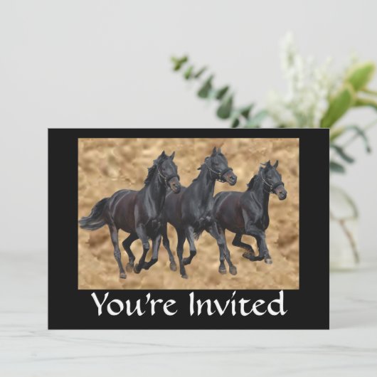Pferde - Einladung (Stehend Vorderseite)