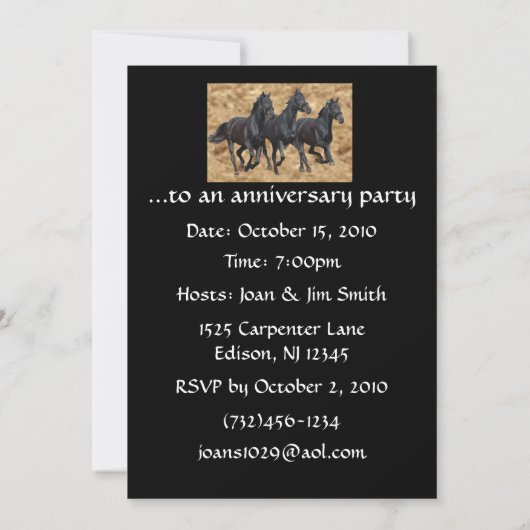 Pferde - Einladung (Rückseite)