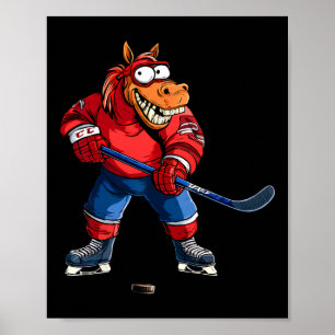 Pferde-Eishockey Poster
