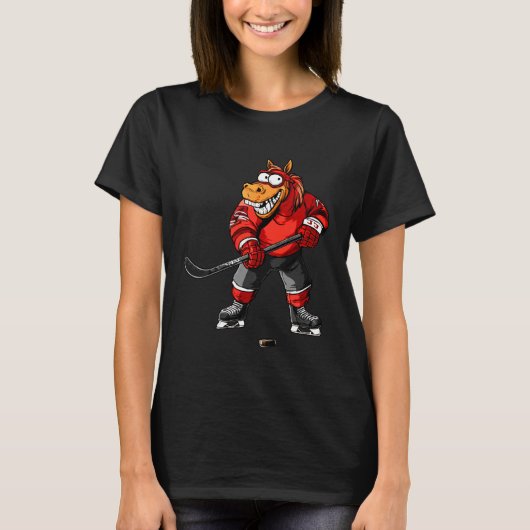 Pferde-Eishockey T-Shirt (Vorderseite)
