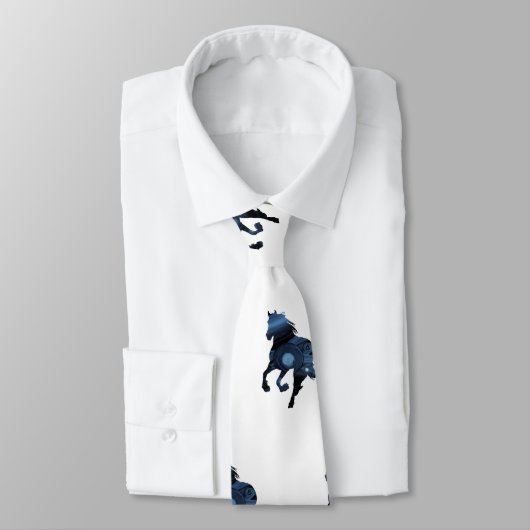 Pferde, elegantes Krawatten-Blau-Pferd Krawatte (Gebunden)