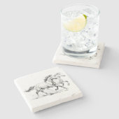 Pferde-Eleganz Steinuntersetzer (Seitenansicht)